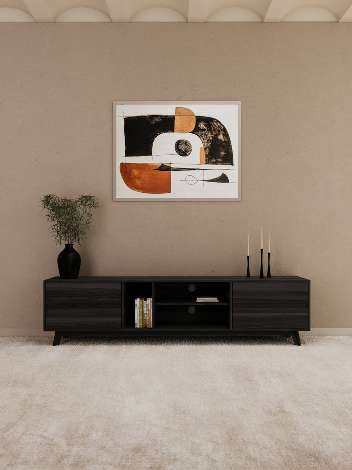 James Luxe Black Entertainment Unit 210cm
