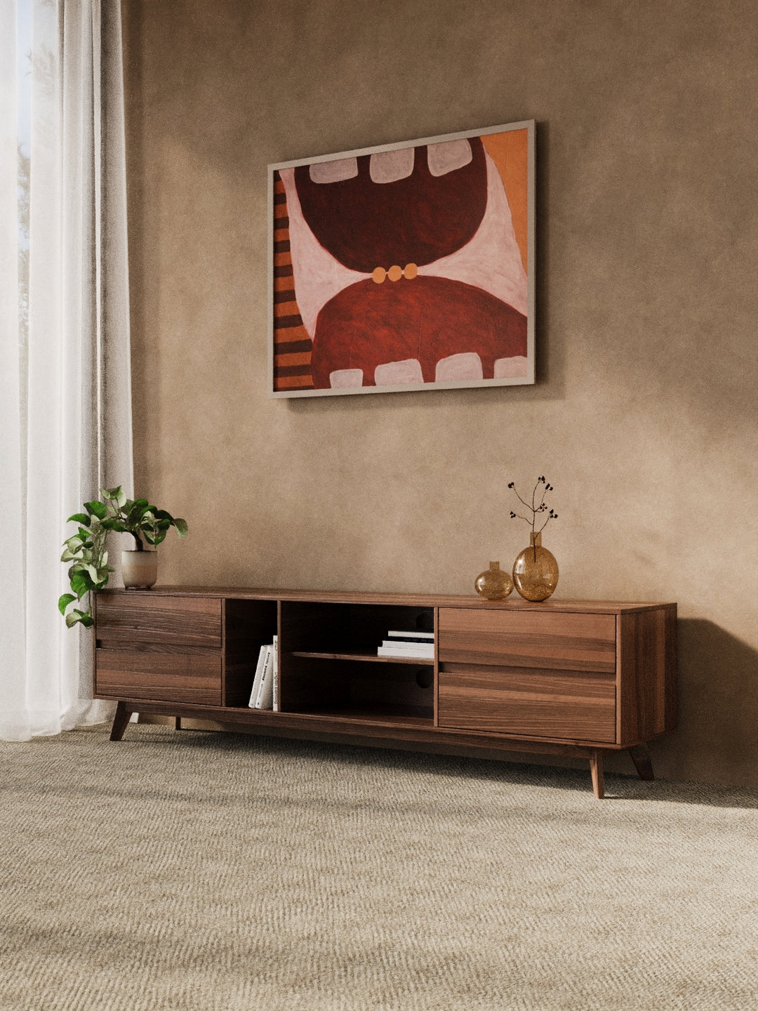James Luxe Walnut Entertainment Unit 210cm