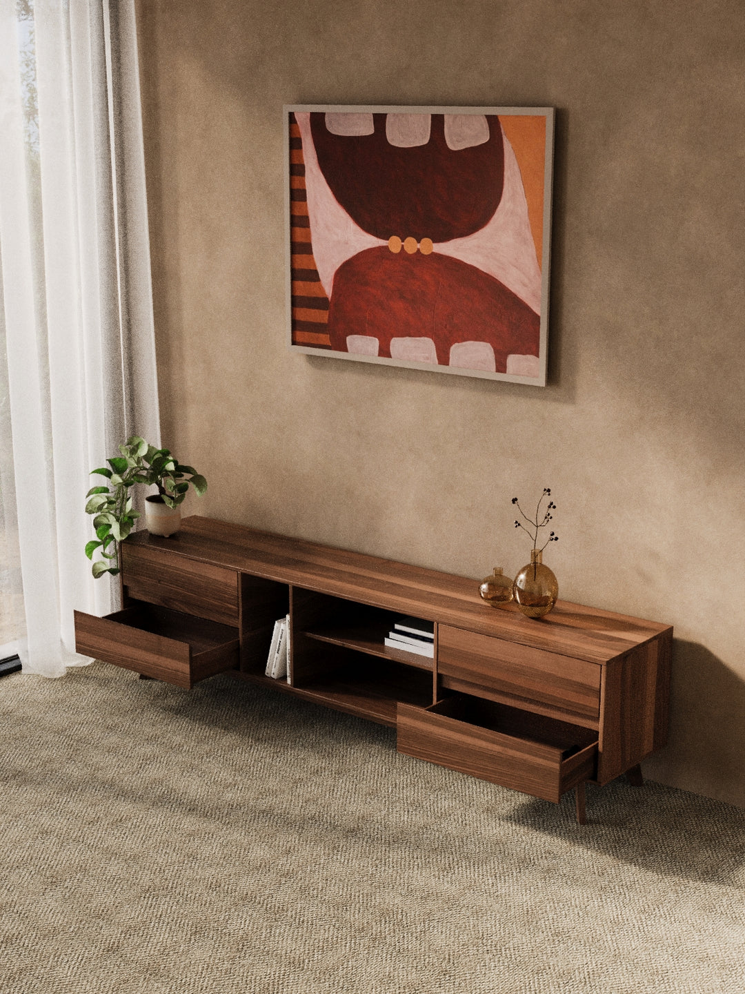 James Luxe Walnut Entertainment Unit 210cm