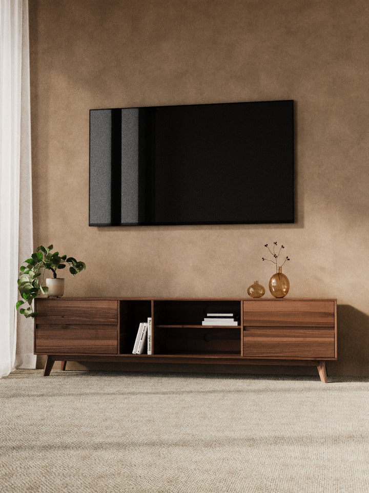 James Luxe Walnut Entertainment Unit 210cm