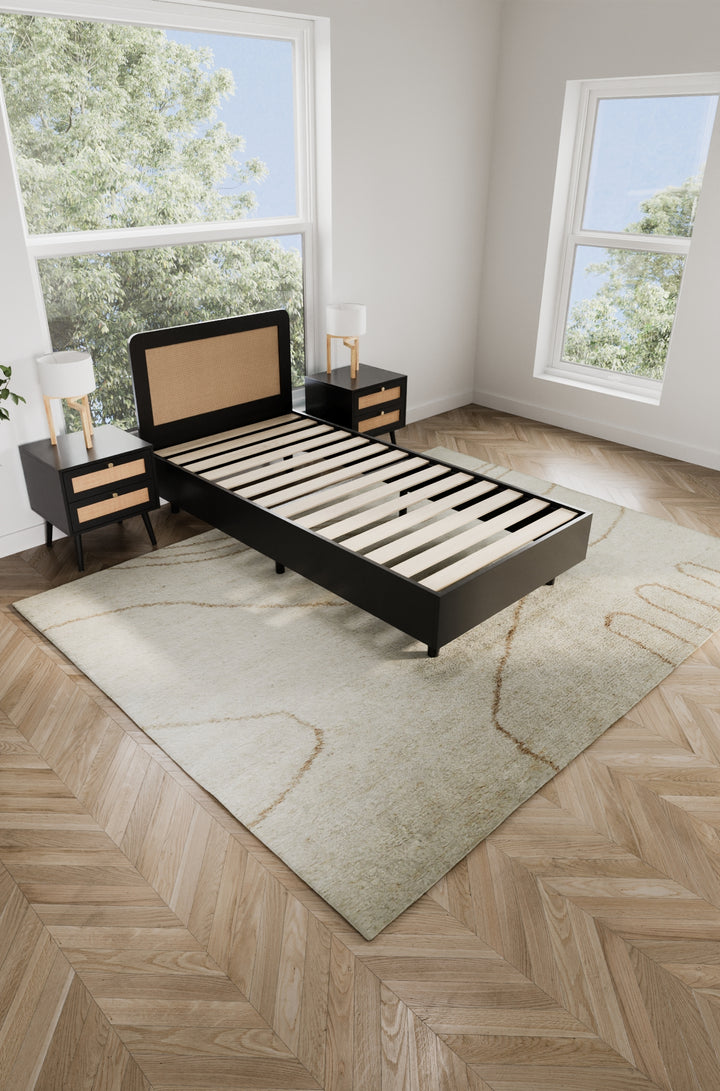 Jodie Black Rattan Bed Frame