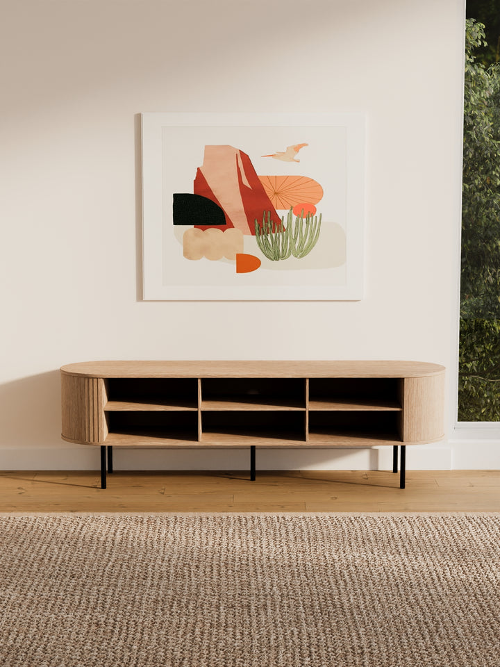 June Natural Fluted Entertainment Unit 170cm