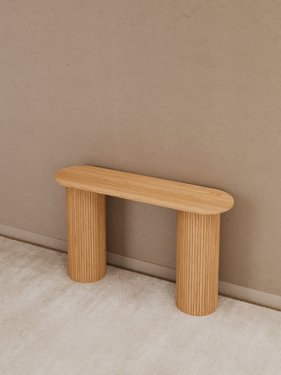 Lani Luxe Natural Fluted Hallway Cabinet 140cm