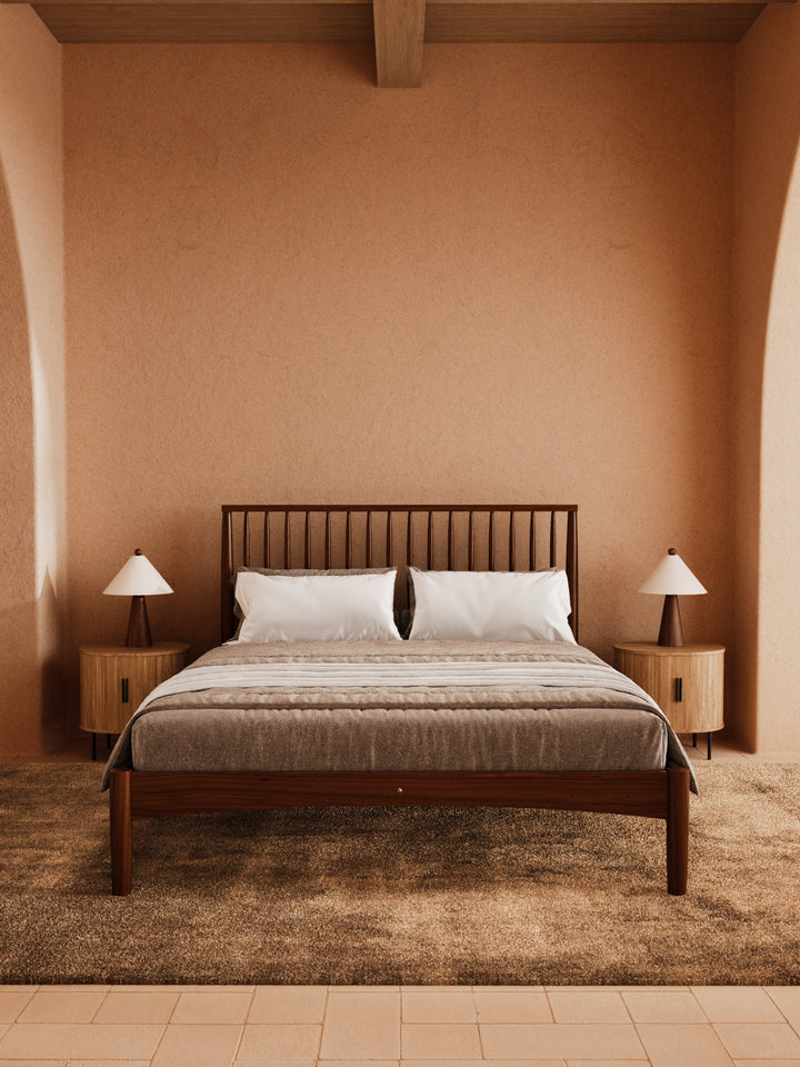 Martin Walnut Timber Bed Frame