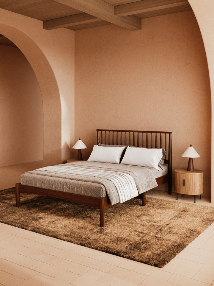 Martin Walnut Timber Bed Frame