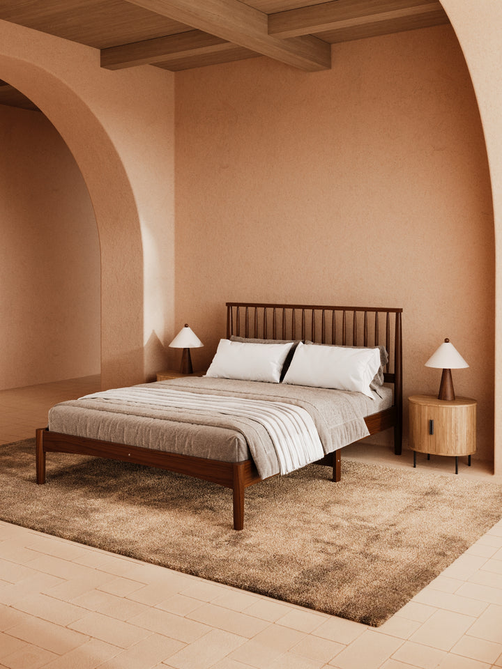 Martin Walnut Timber Bed Frame