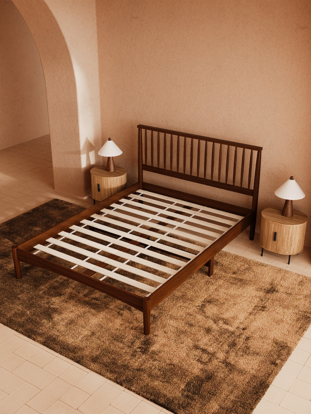 Martin Walnut Timber Bed Frame