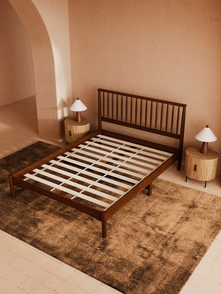 Martin Walnut Timber Bed Frame