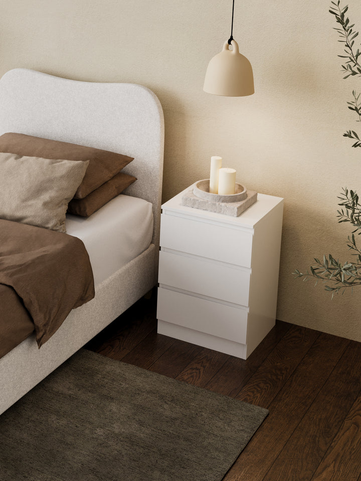 Grace White Modern Bedside Table