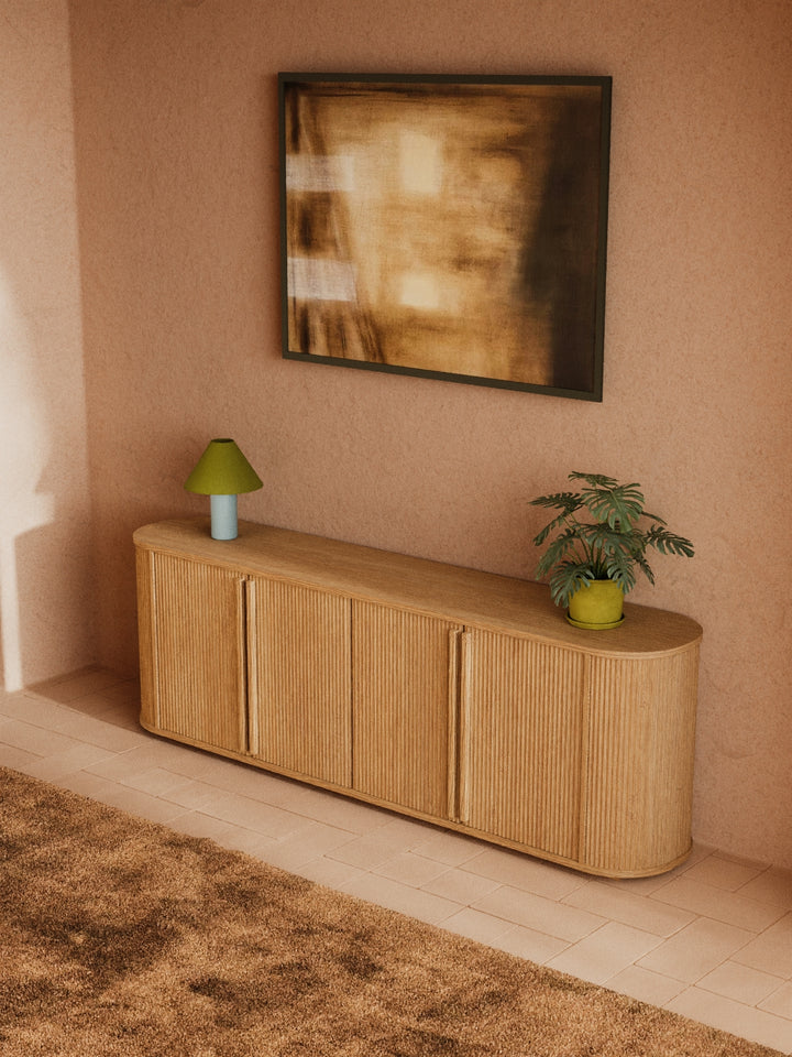 Nadia Luxe Natural Fluted Entertainment Unit 200cm