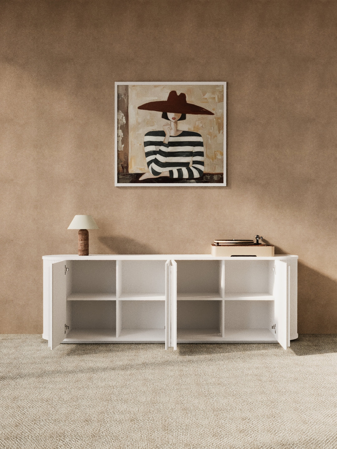 Nadia Luxe White Fluted Entertainment Unit 200cm