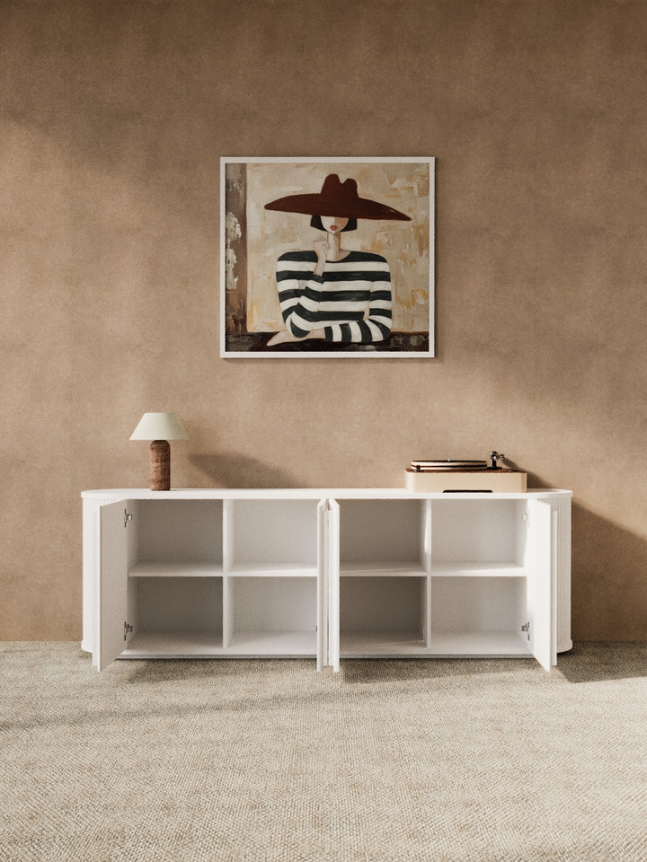 Nadia Luxe White Fluted Entertainment Unit 200cm