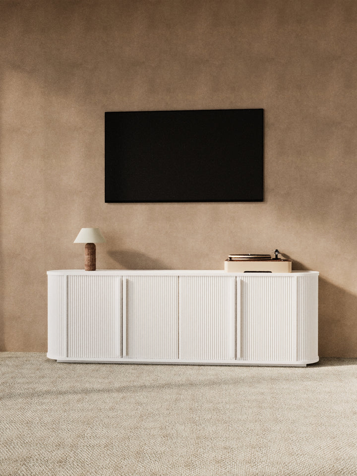 Nadia Luxe White Fluted Entertainment Unit 200cm