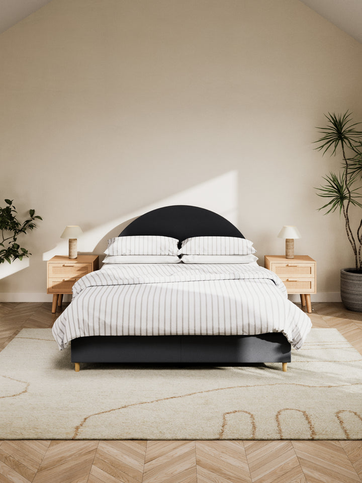 Nelson Curve Charcoal Fabric Bed Frame