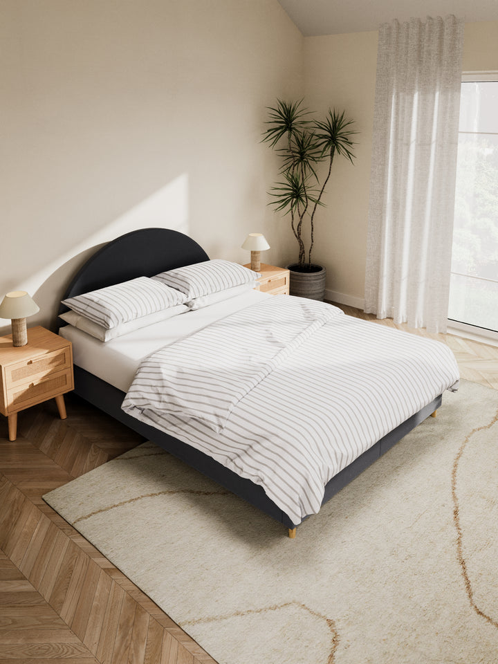 Nelson Curve Charcoal Fabric Bed Frame