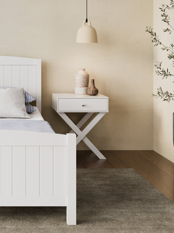 Bailey White Bedside Table