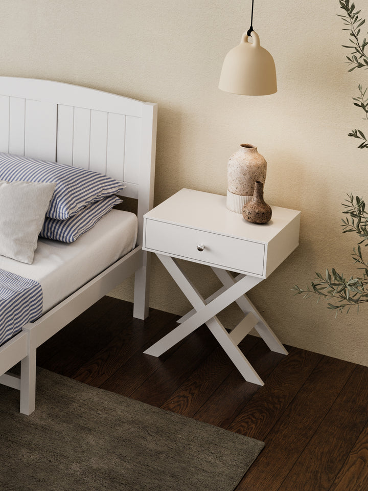 Bailey White Bedside Table