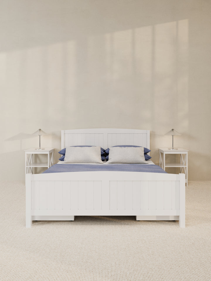 Santa Monica White Wooden Storage Bed Frame
