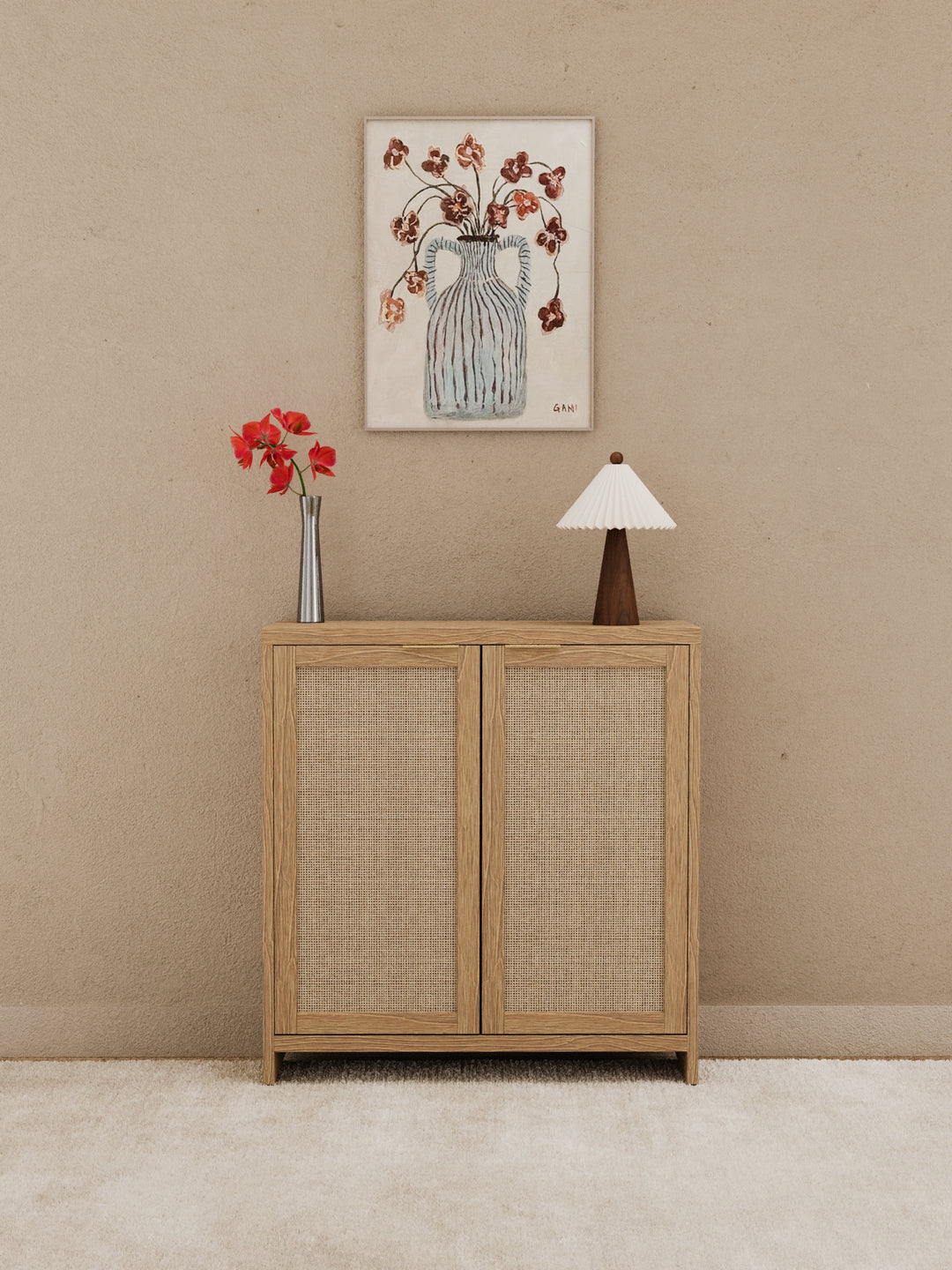 Stevie Natural Rattan Sideboard Cabinet Bundle 158cm