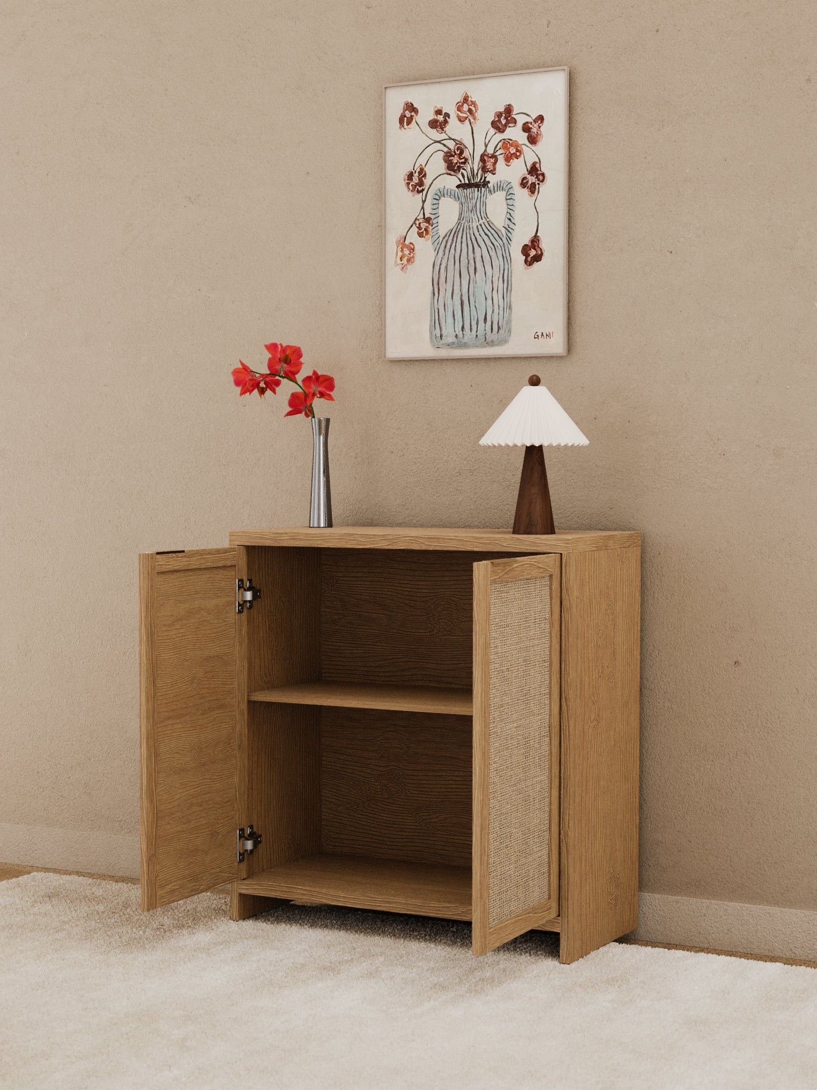 Stevie Natural Rattan Sideboard Cabinet