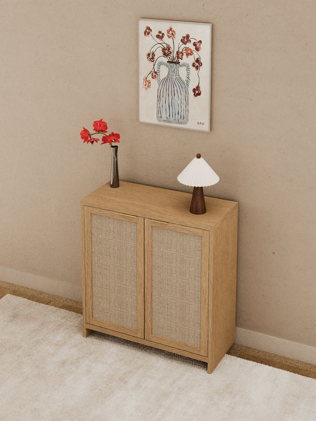 Stevie Natural Rattan Sideboard Cabinet Bundle 158cm