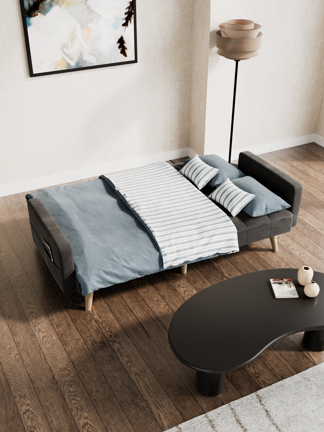 Tegan Grey 3 Seater Sofa Bed