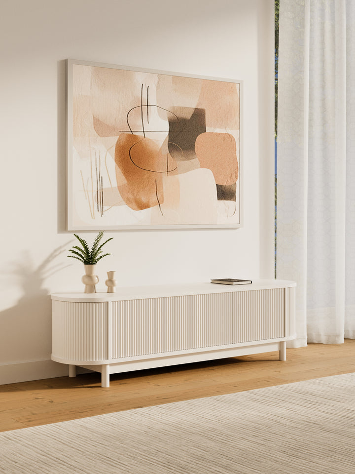 Zephyr Premium White Curved Entertainment Unit 160cm